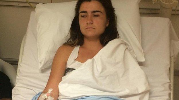 Gabriella Taylor in hospital