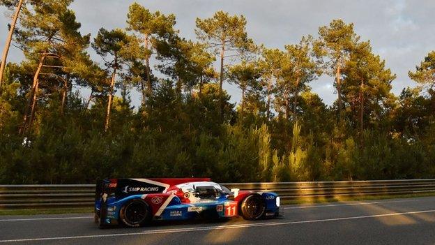 Jenson Button competes in the Le Mans 24-hour race in 2018