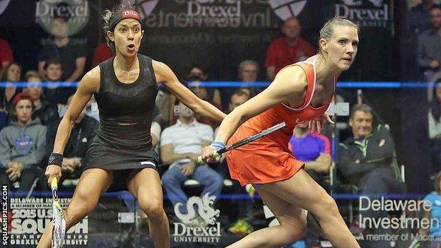 Nicol David and Laura Massaro