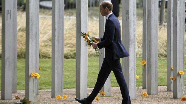 Prince William at the 7/7 memorial