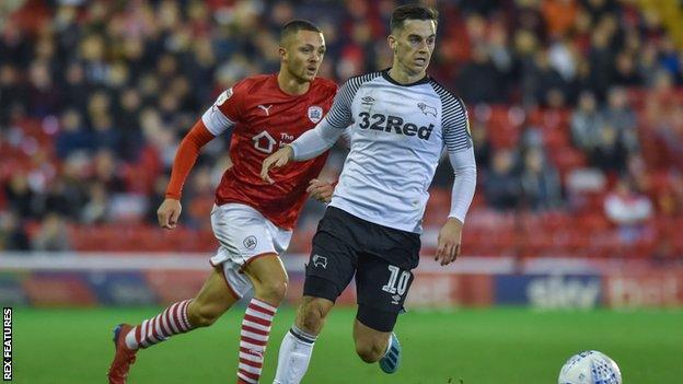 Tom Lawrence returned to the Derby side at Barnsley on Wednesday night