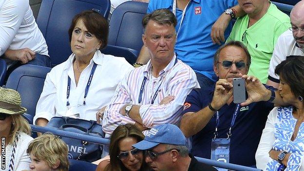 Louis van Gaal in the stands at the US Open final of 2016