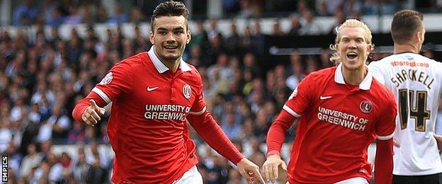 Tony Watt (left) celebrates his second-half goal against Derby