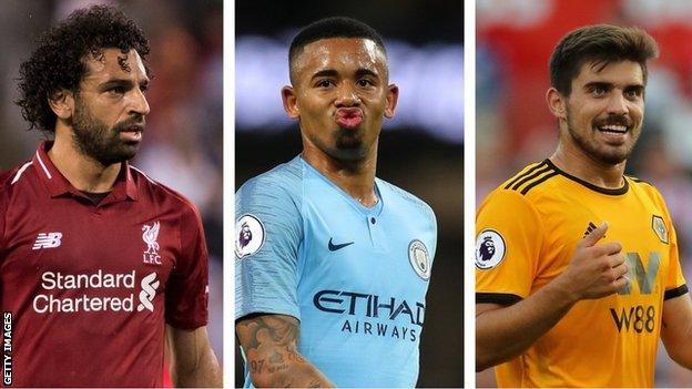 Mohamed Salah, Gabriel Jesus and Ruben Neves