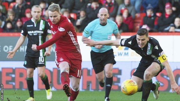 Gary Mackay-Steven curls in his third goal in a one-sided contest