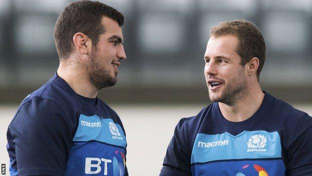 Scotland's Allan Dell (right) with Stuart McInally