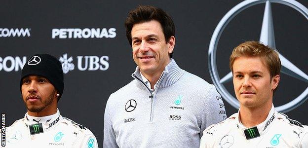 Lewis Hamilton Toto Wolff Nico Rosberg