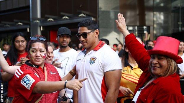 Jason Taumalolo at a fan event in Auckland