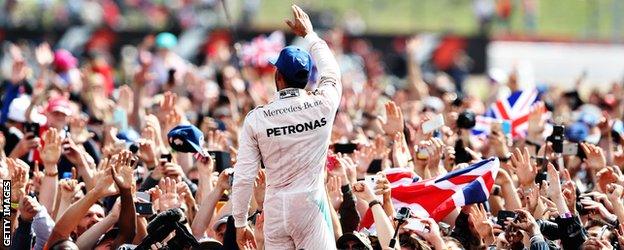 Lewis Hamilton at Silverstone