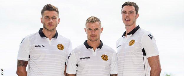 Jacob Blyth, Richard Tait and Ben Heneghan at Fir Park