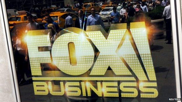 A poster of Fox at the Twenty-First Century Fox Inc headquarters