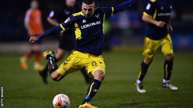 Oxford United midfielder Liam Sercombe