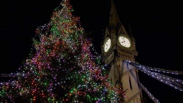 Leicester Christmas tree on 17 November