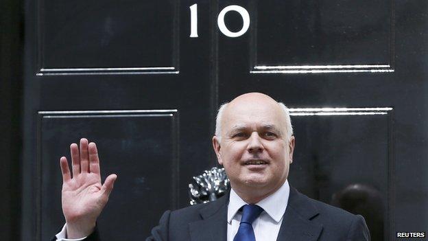 Work and Pensions Secretary Iain Duncan Smith outside Downing Street