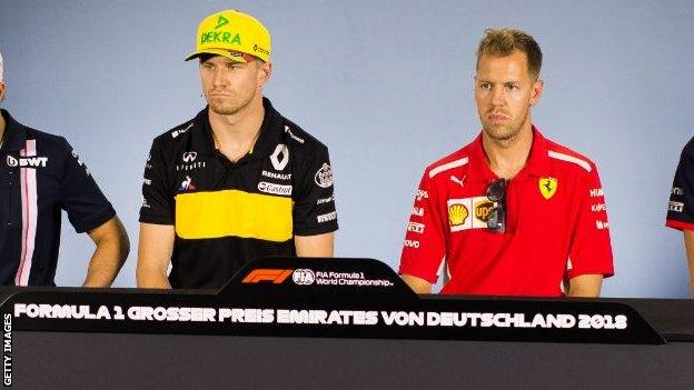 Nico Hulkenberg and Sebastian Vettel