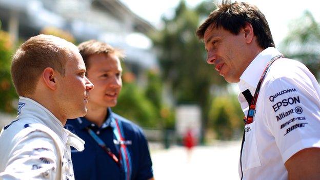 Wolff has a long relationship with Williams' Valteri Bottas and rates him highly