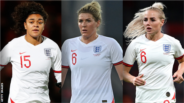 Jess Carter, Millie Bright and Alex Greenwood