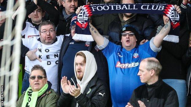 Bolton fans join the crowd at Forest Green