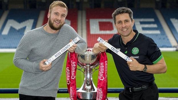 Ross County goalkeeper Scott Fox and Celtic assistant manager John Collins