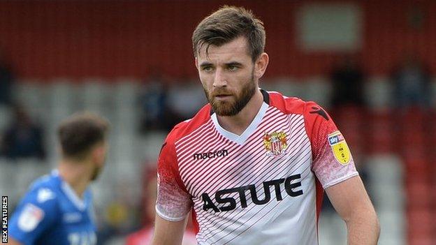 Danny Newton in action for Stevenage