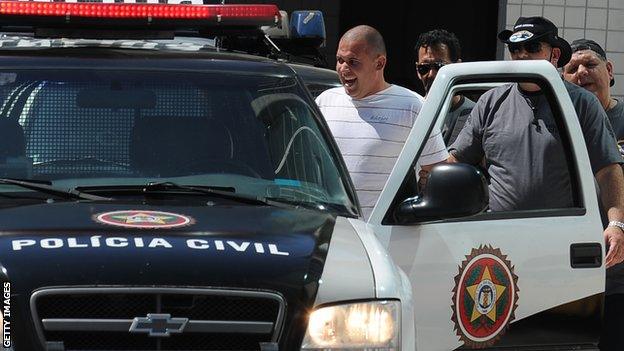 Luiz Henrique Ferreira - Spaghetti - pictured in police custody in August 2010