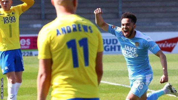 Dion Kelly-Evans put Notts County ahead at Plainmoor with his first goal for the club