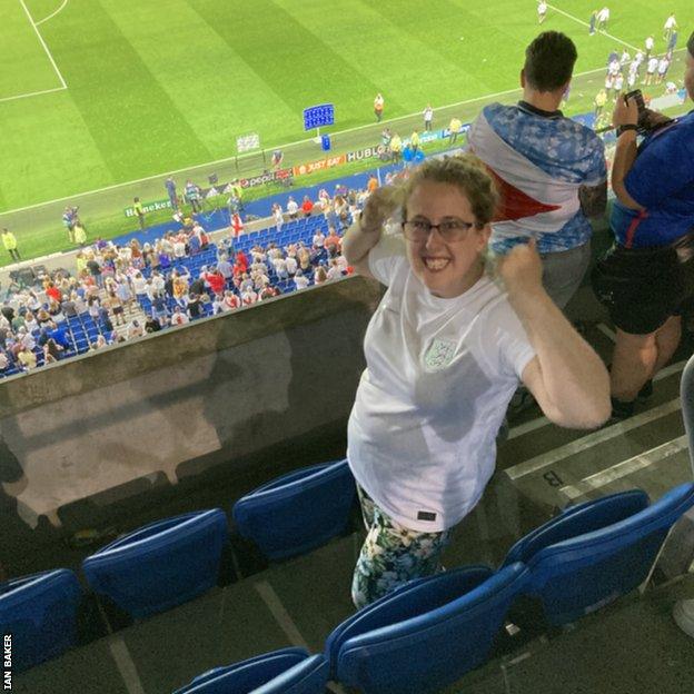 Daisy at England v Spain at the Euros