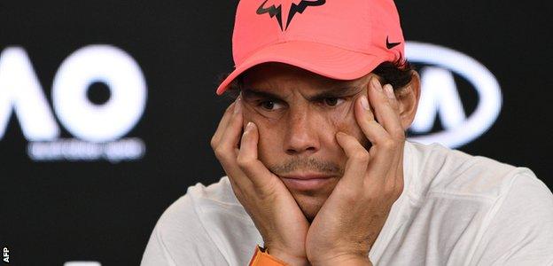 Nadal appeared glum in his post-game news conference