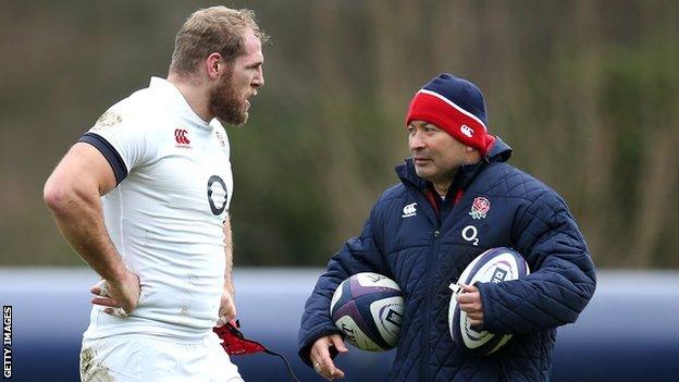 James Haskell and Eddie Jones