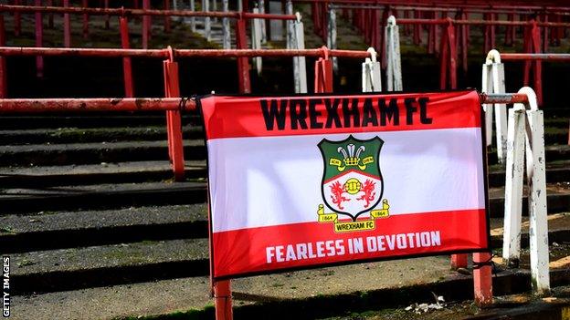 Wrexham flag on terrace