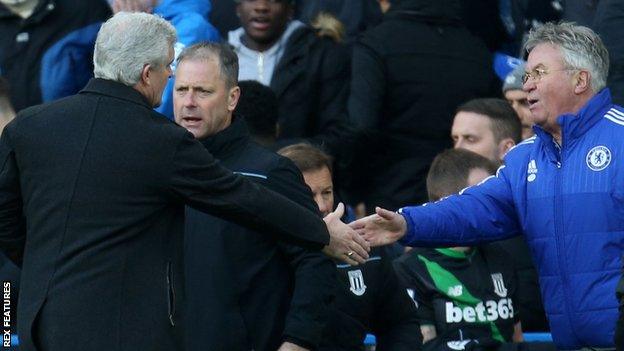 Mark Hughes became the first Stoke manager to earn a league point at Chelsea since Bill Asprey in December 1984