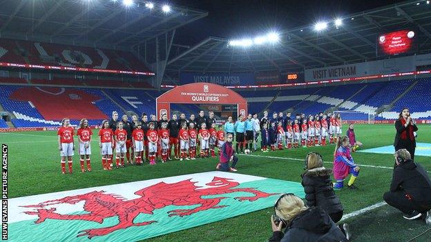 Wales line up against Kazakhstan in November 2017