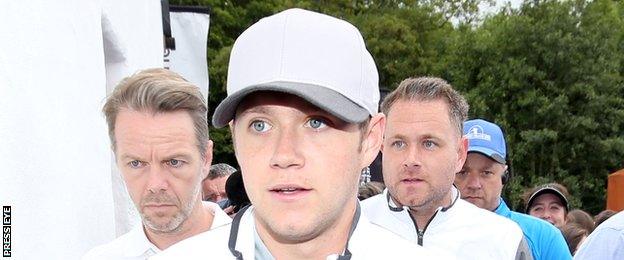 One Direction star Niall Horan at the Northern Ireland Open Pro-Am on Wednesday