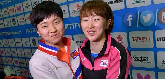 North and South Korea table tennis