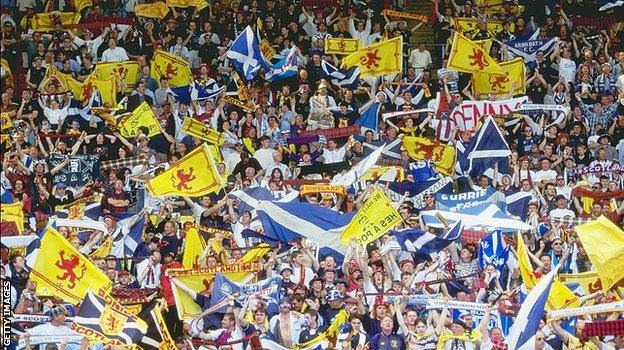 Scotland fans had travelled in numbers to Wembley to face England at Euro 96