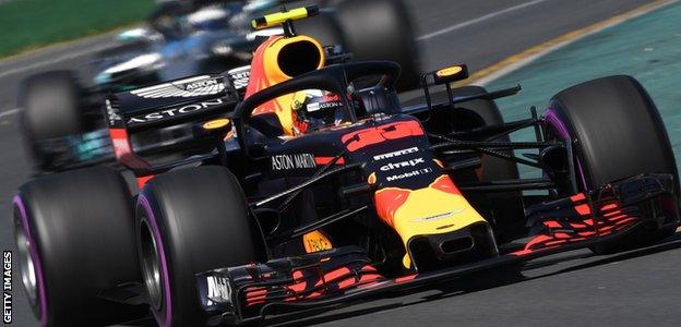 Max Verstappen in action for Red Bull