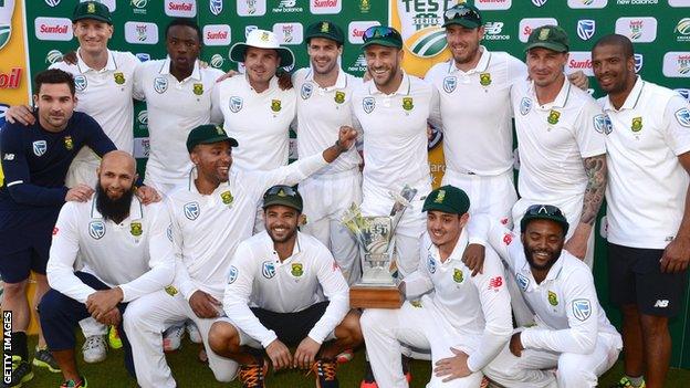 South Africa with the Test series trophy