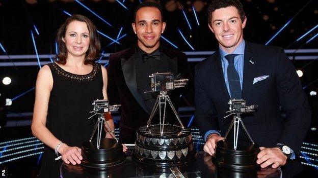 Jo Pavey, Lewis Hamilton and Rory McIlroy.