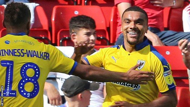 Kwesi Appiah in action for AFC Wimbledon