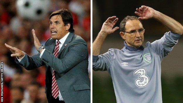 Wales manager Chris Coleman and Republic of Ireland boss Martin O'Neill