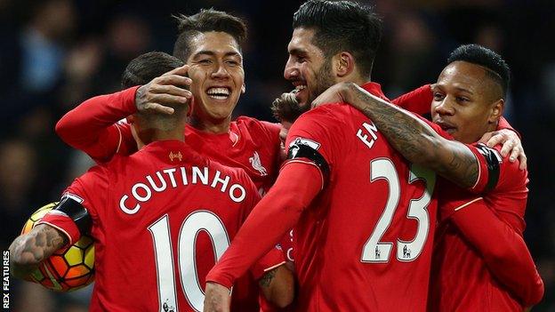 Liverpool players celebrate