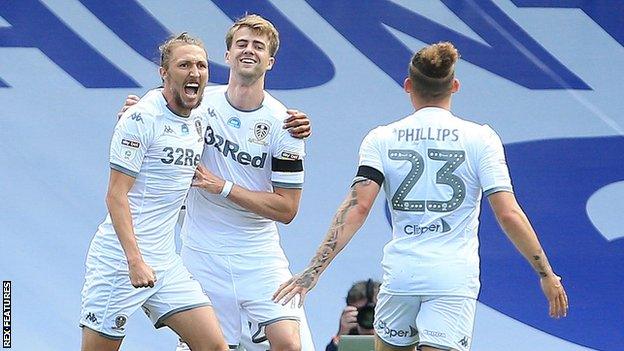 Leeds celebrate Patrick Bamford's opener