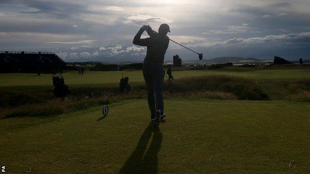 Jordan Spieth tees off during day two