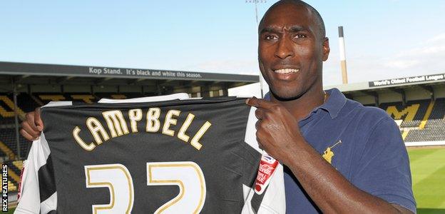 Sol Campbell after signing for Notts County in August 2009