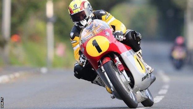 Ian Lougher competing in the Classic TT