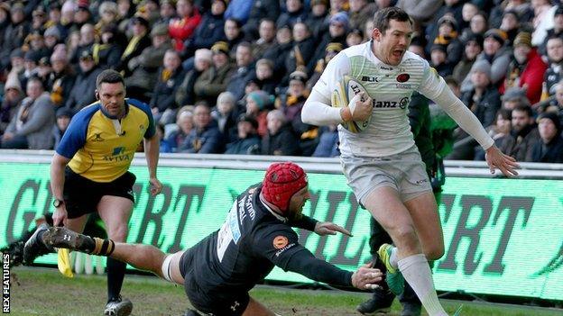 The first of Alex Goode's two tries was Sarries' second in the left corner in less than 10 minutes