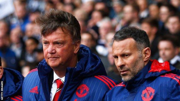 Ryan Giggs (R) was Man Utd caretaker boss before becoming Louis van Gaal's assistant