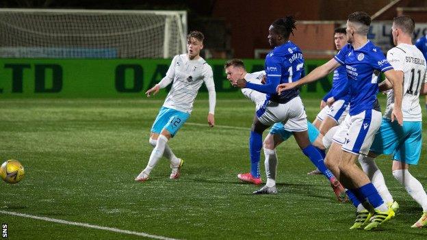 Inverness Caledonian Thistle's Billy Mckay heads his second goal