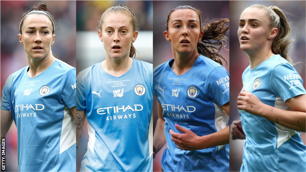 Lucy Bronze, Keira Walsh, Caroline Weir and Georgia Stanway