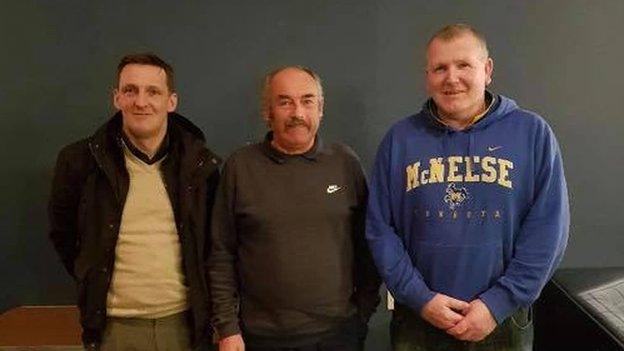 Leslie Kinvig, Davie Hamilton, Dougie Mac an t-Saoir.